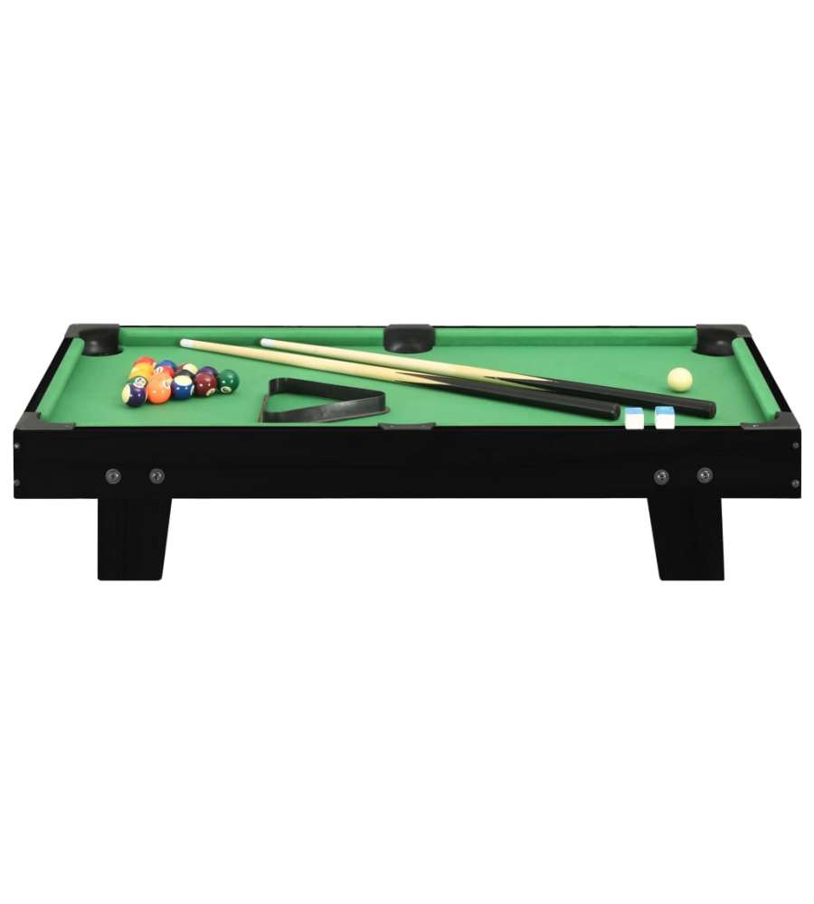 Mini Tavolo da Biliardo 3 Piedi 92x52x19 cm Nero e Verde
