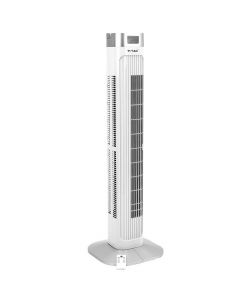 Ventilatore LED 55W con Display con Indicatore di Temperatura e Telecomando Colore Bianco 36 Pollici