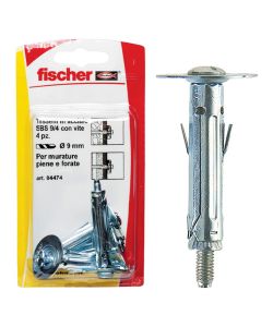 Fischer Tasselli acciaio SBS 9/3 K con occhiolo chiuso (4 Pz.)