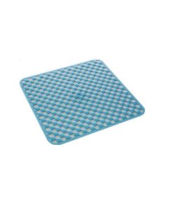 Geo tappeto antiscivolo per doccia in PVC azzurro 53x53