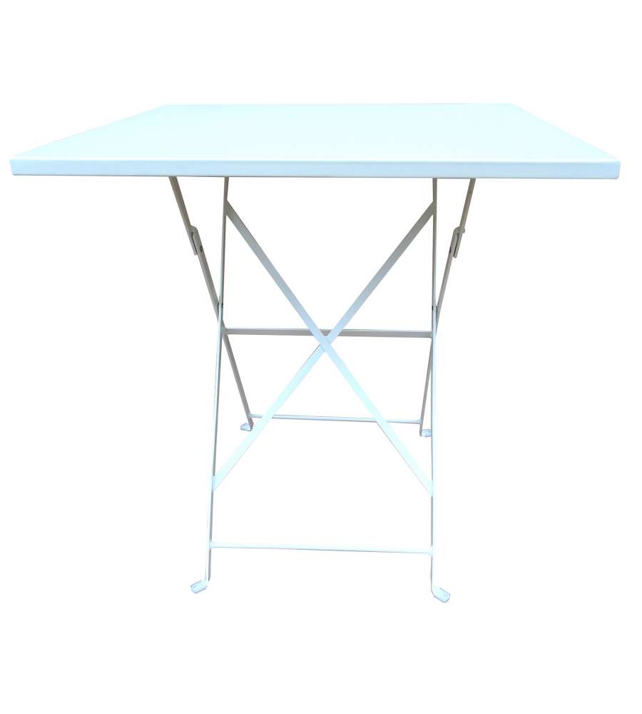 Tavolo pieghevole in metallo Quadrato Bianco