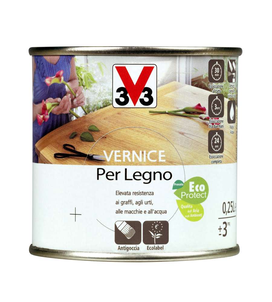 Vernice Per Legno 250 ml Noce Rustico Brillante