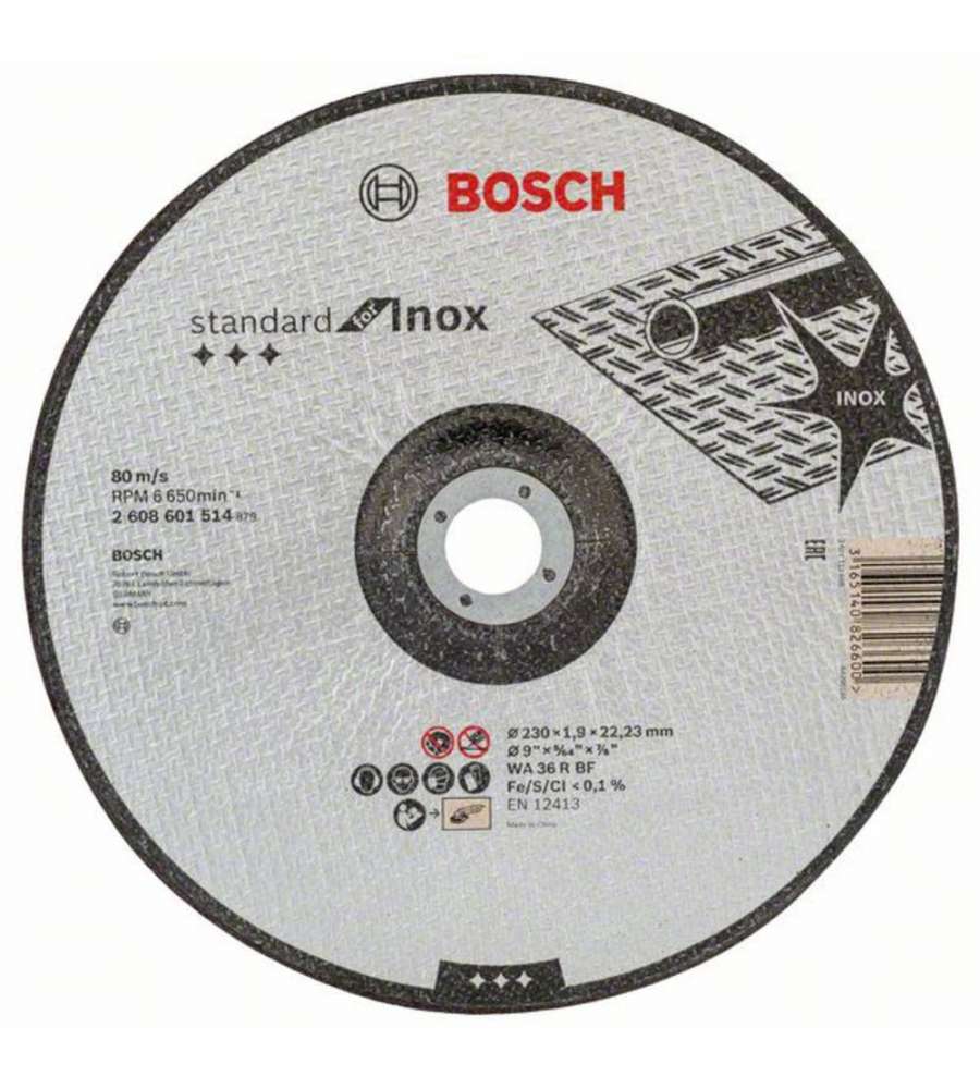 Disco da taglio con centro depresso 230 mm 1 pz Bosch Accessories 2608601514