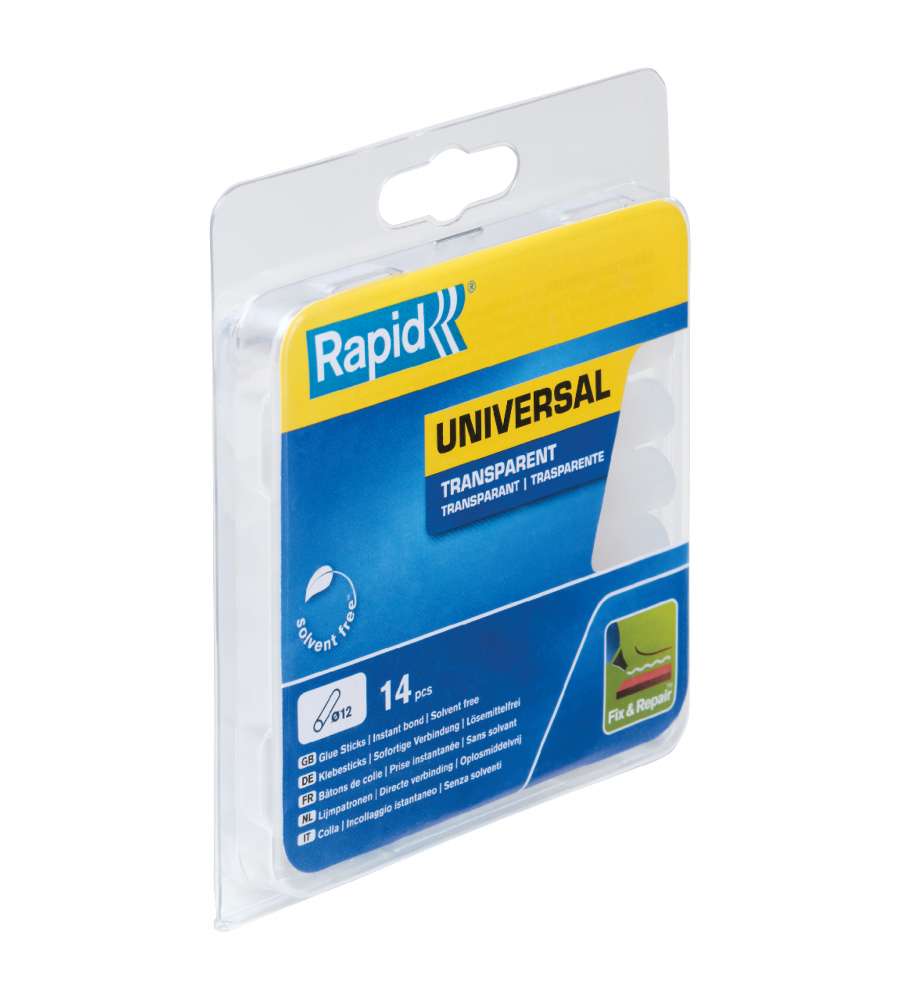 Rapid Colla Stick Universale Trasparente 125 g d.12 mm - 14 Stick