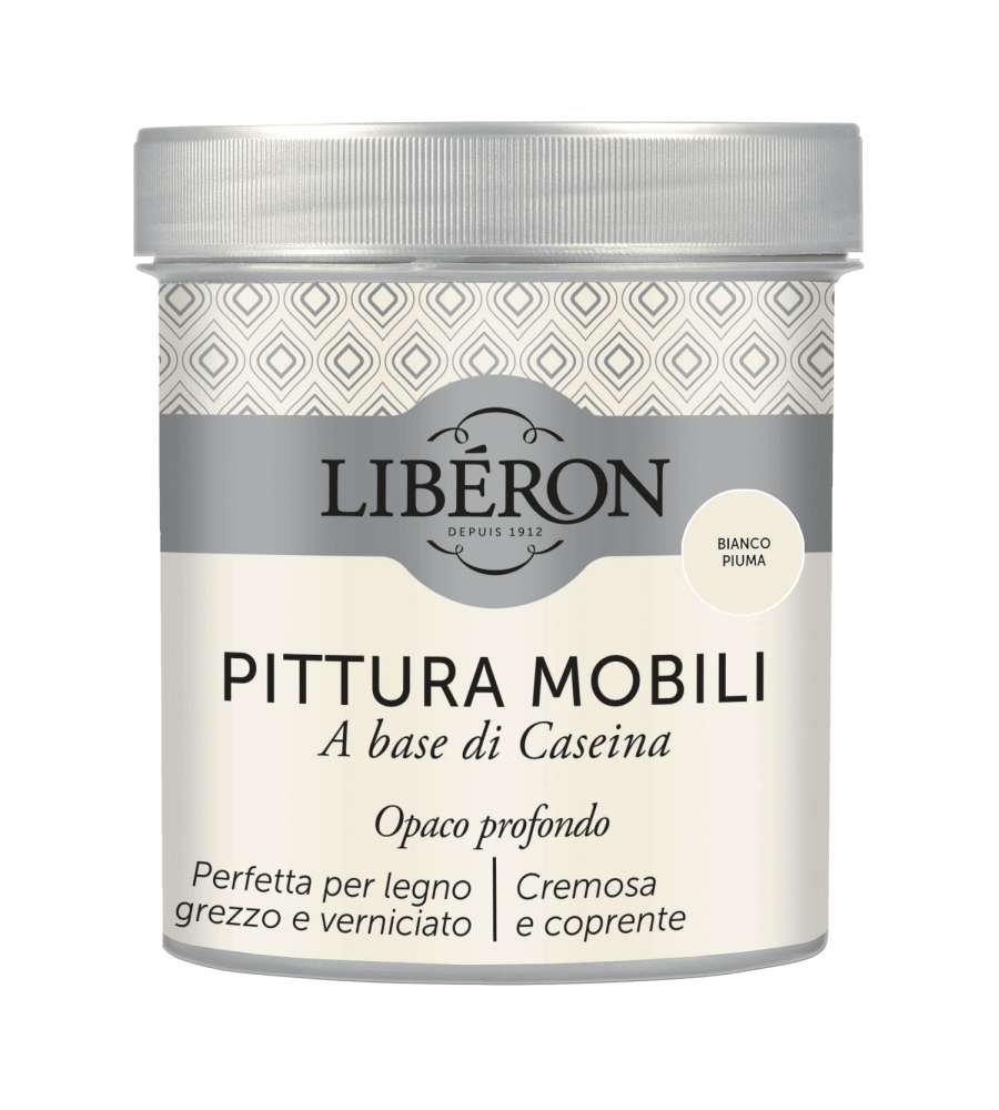 Lib�ron Pittura Mobili Caseina Bianco Piuma 0.5L - Alta Copertura