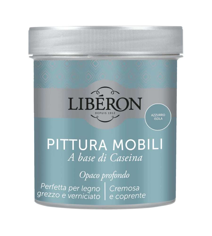Lib�ron Pittura Mobili Azzurro Isola 500 ml a Base di Caseina Cremosa
