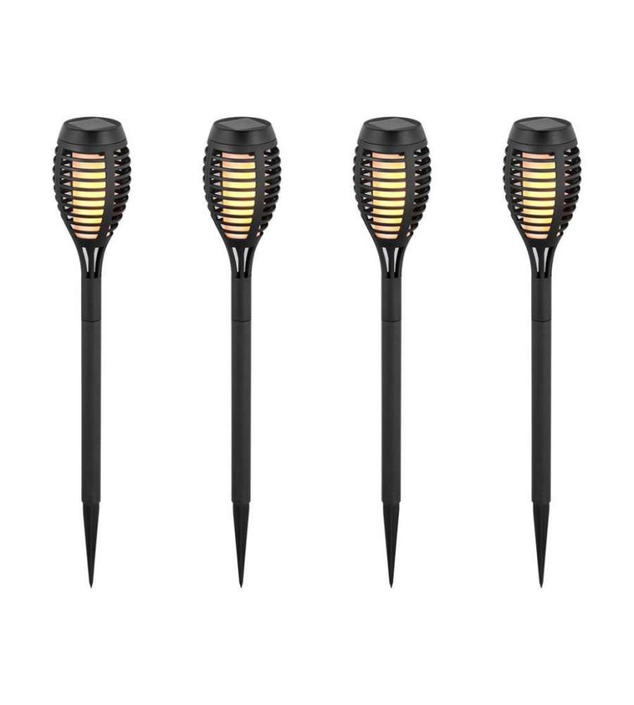 Lampada Solare LED a Forma di Torcia 1W 2200K (Confezione 4 pezzi)