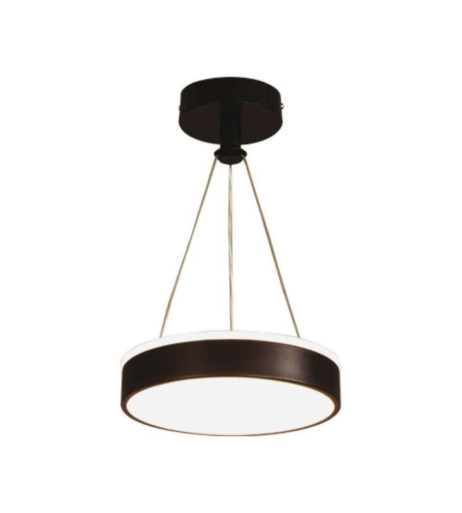V-TAC Lampadario LED a Sospensione Circolare 12W in Metallo Colore Nero d: 240mm h: 500mm 4000K
