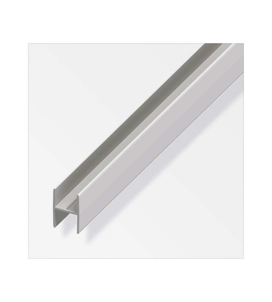 Alfer Profilo a H 16mm Alluminio Anodizzato Argento 1m per Pannelli