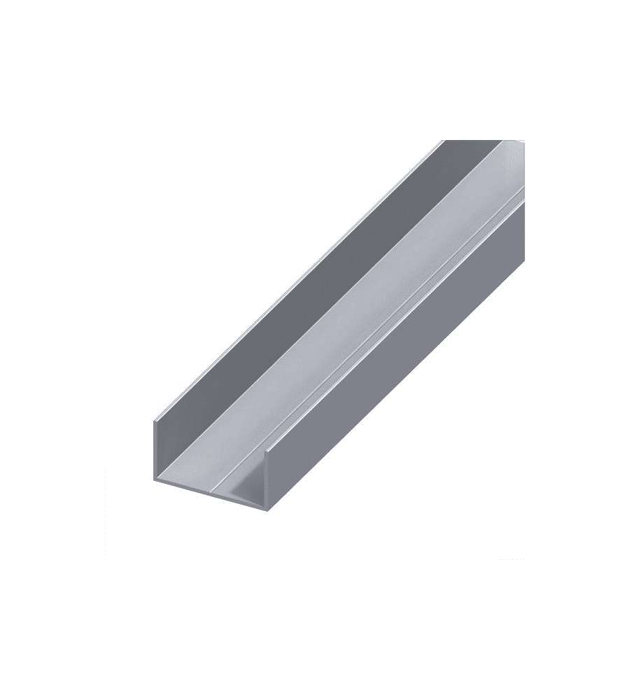 ALFER Profilo a U Alluminio Naturale 7,5x12,5 mm Lunghezza 1 m