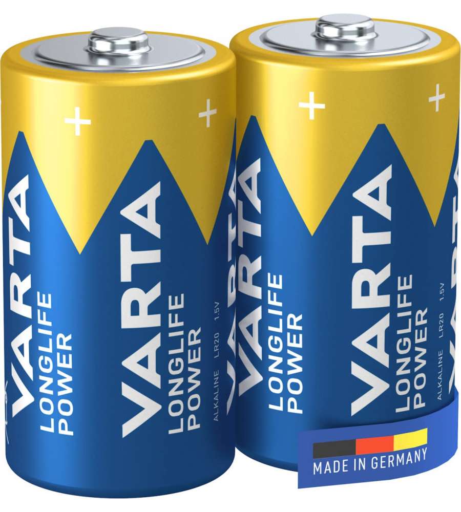 Varta Longlife Power Batterie C Mezza Torcia 1,5V - 2 pz