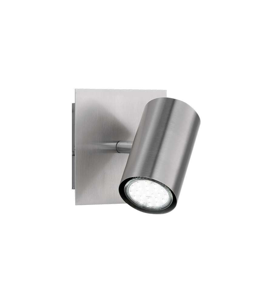 Faretto da parete Marley GU10 25W 12x12x15h cm Nichel Opaco
