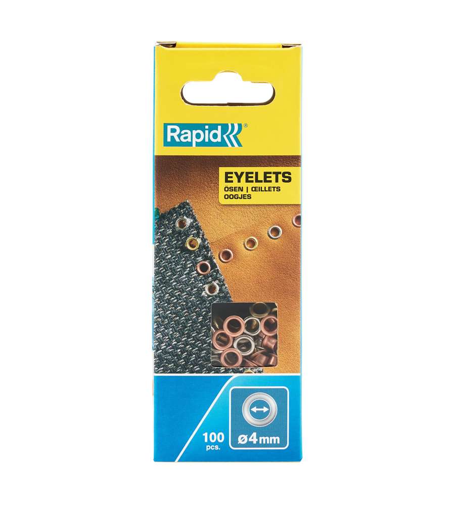 Rapid Occhielli Alluminio 4 mm 100 Pezzi Multicolori - per Cucito