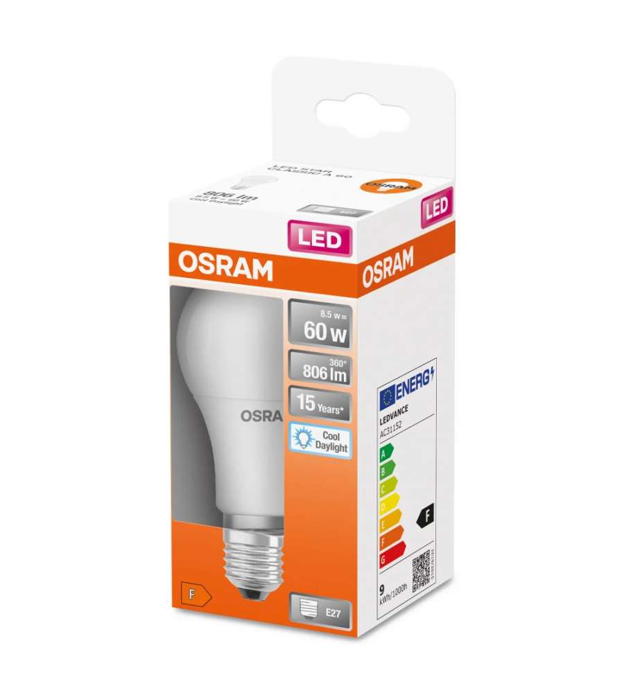 Lampadina LED Osram Star Classic con base E27 8,5W 806Lm Luce Fredda