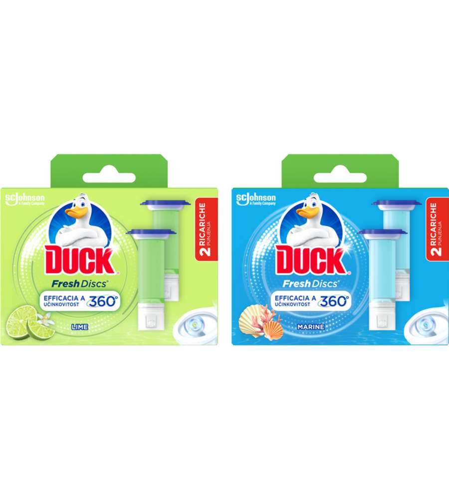 Duck Fresh Dischi Gel WC 2 Ricariche Assortite Marine-Lime