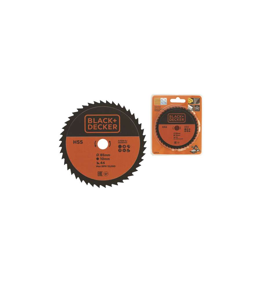 Lame Black+Decker HSS 85 mm foro 10 mm 44 denti