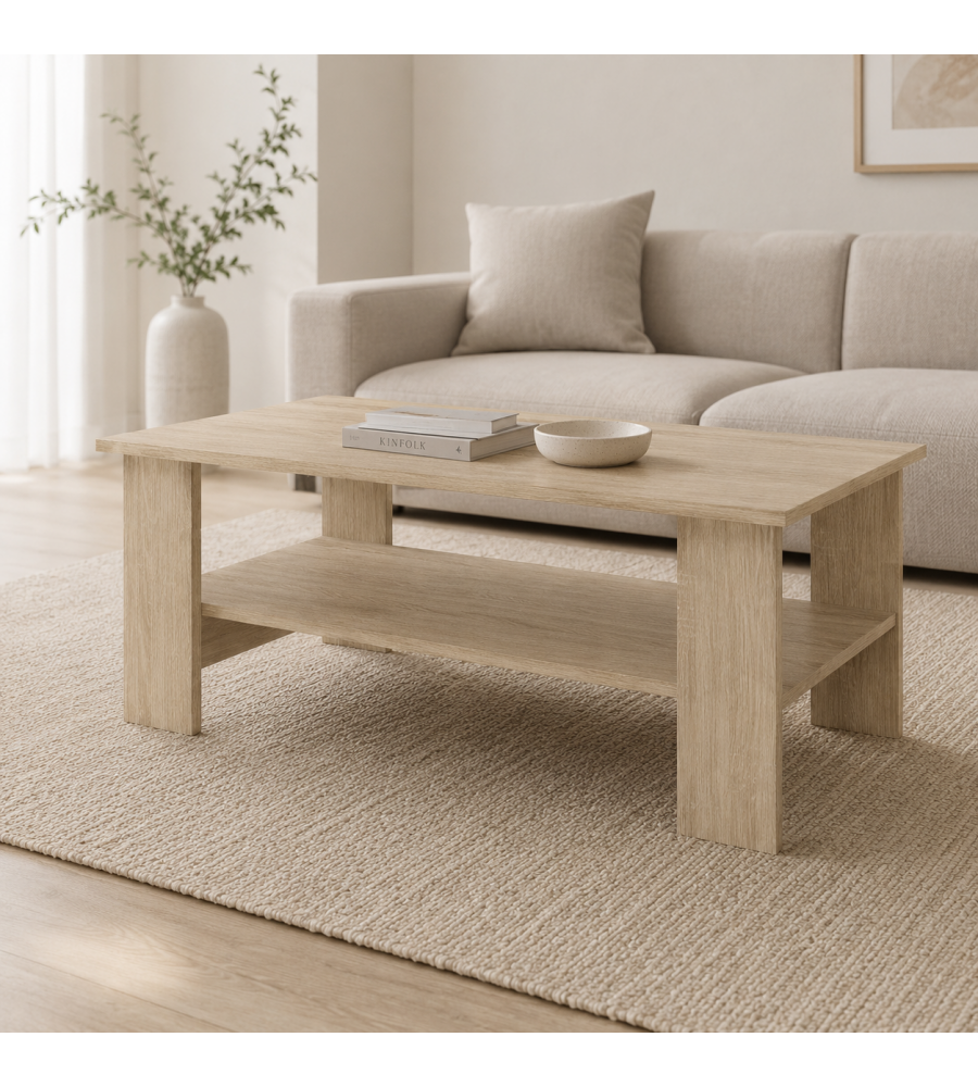 Tavolo da caff� rovere chiaro 41x55x100 cm elegante per zona giorno