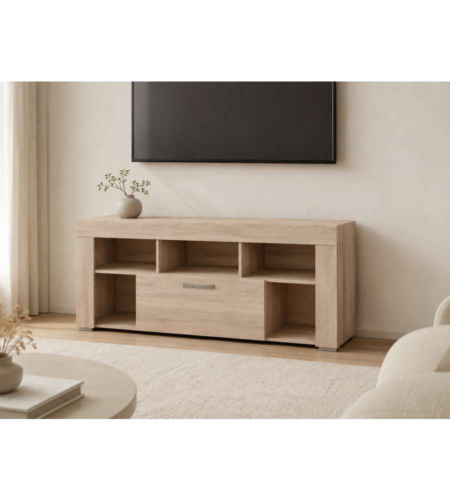 Mobile Porta TV Elegante in Rovere Chiaro - 130x60 cm