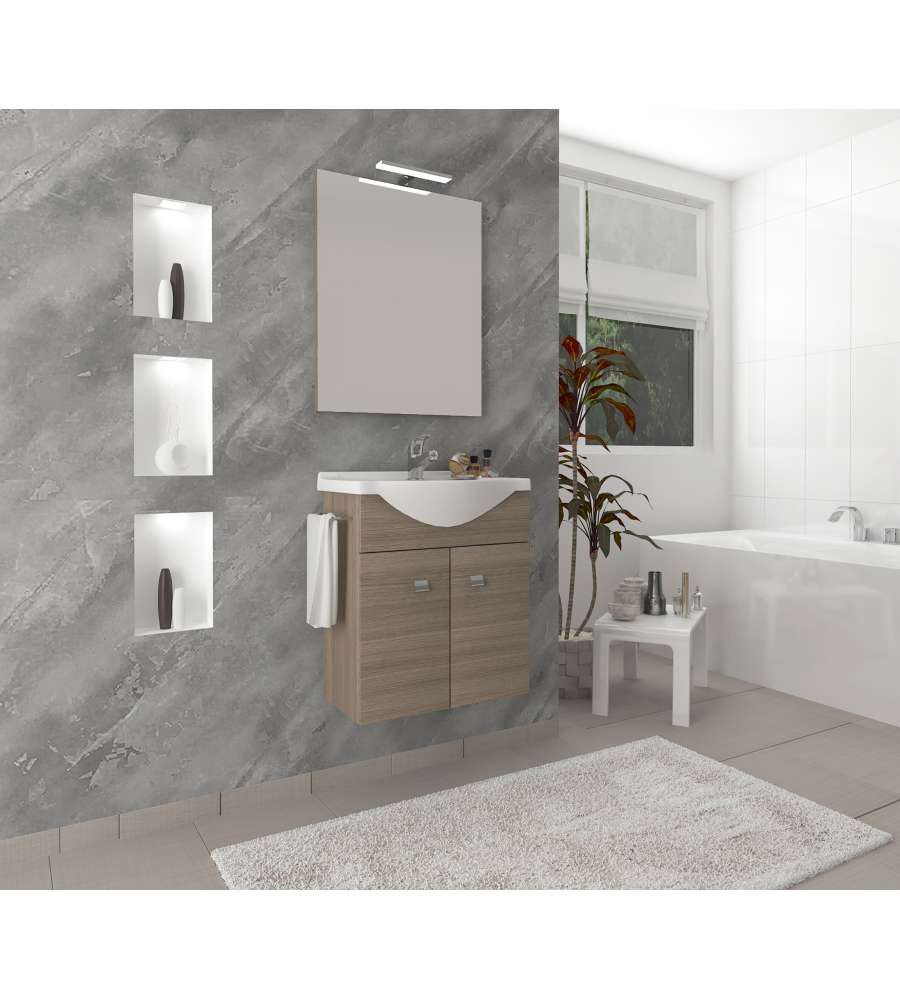 Composizione bagno Zaffiro colore Rovere Fumo