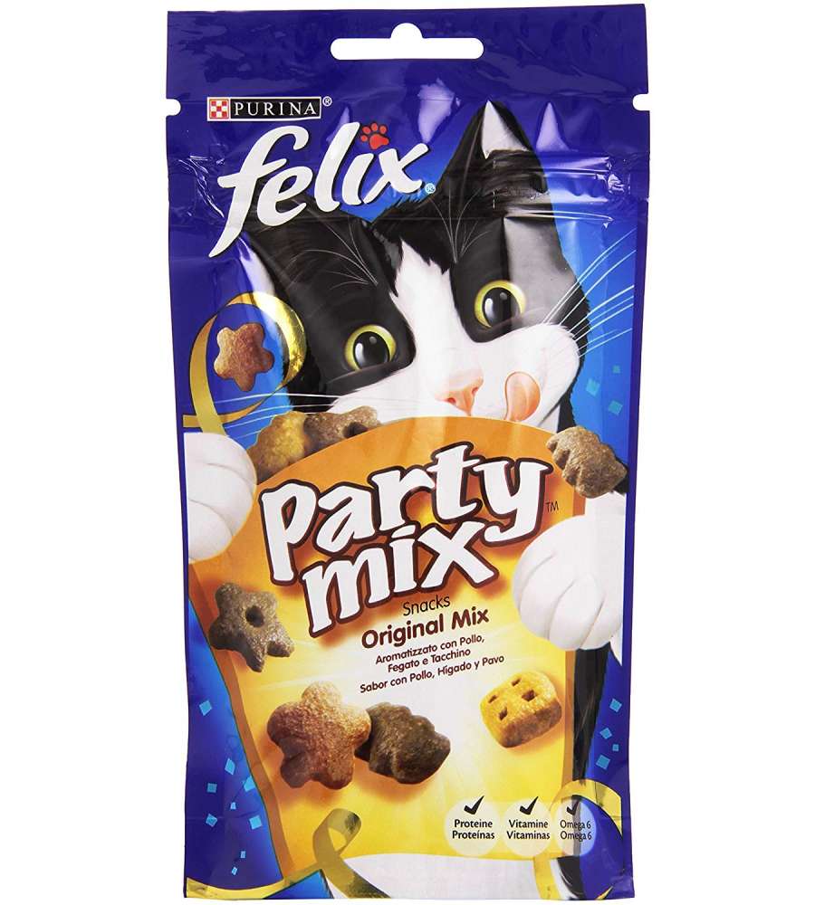 Purina Party Mix Snack con pollo, fegato e tacchino