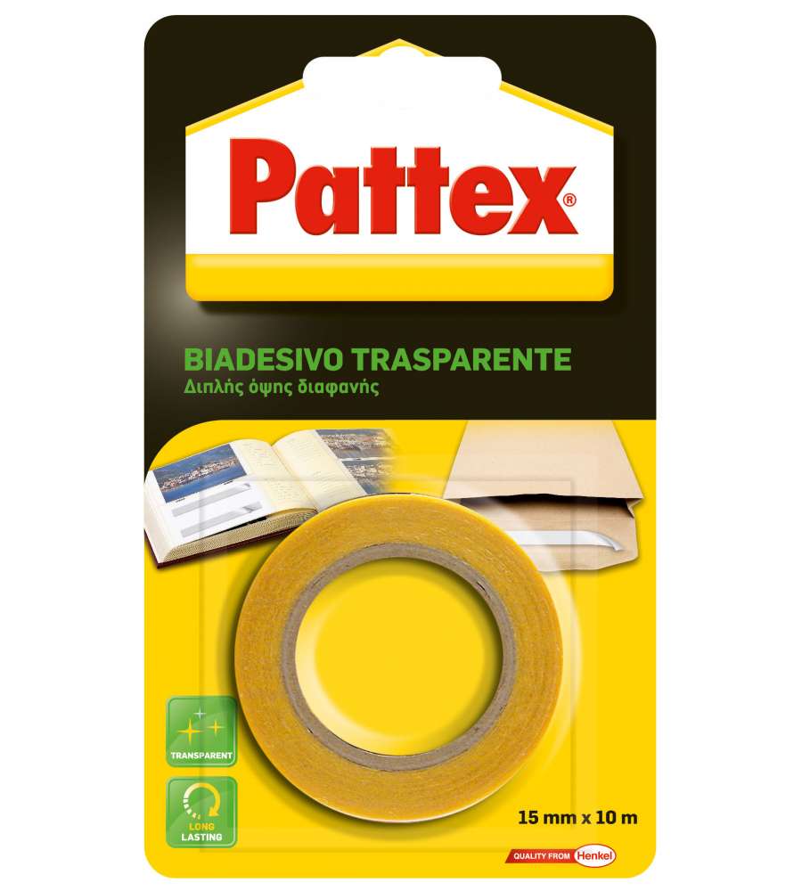 Pattex Biadesivo Trasparente 15 mm x 10 m