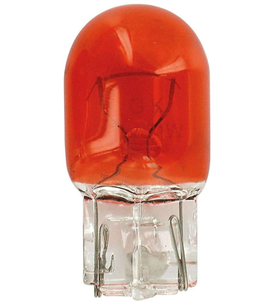 Lampa Lampada Alogena Ambra Zoccolo Vetro 12V 21W Attacco W3x16d - 2pz