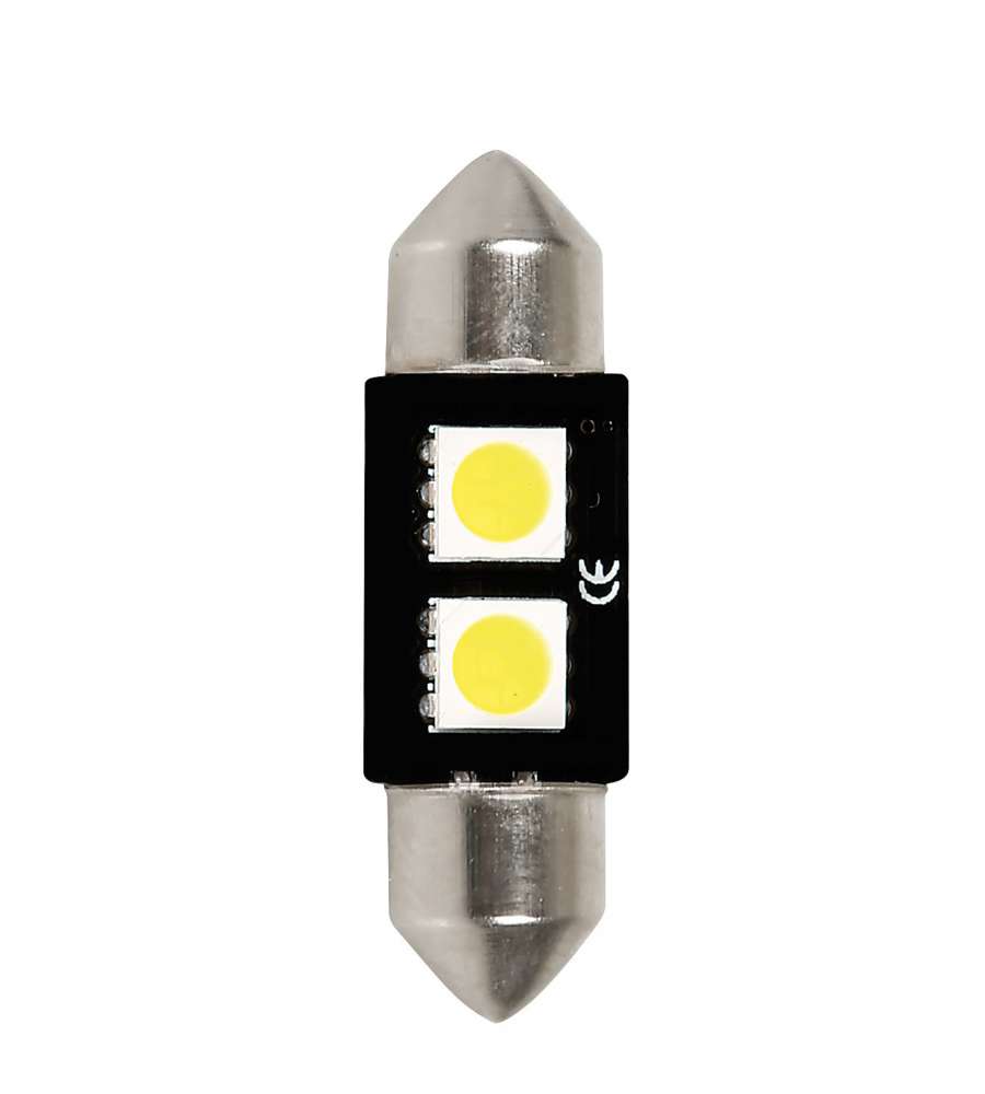 Lampada Hyper led 6 2 smd x 3 chips (c5w) 10x36 mm sv8,5 8 1 pz d/blister bianco doppia polarit resistenza incorporata