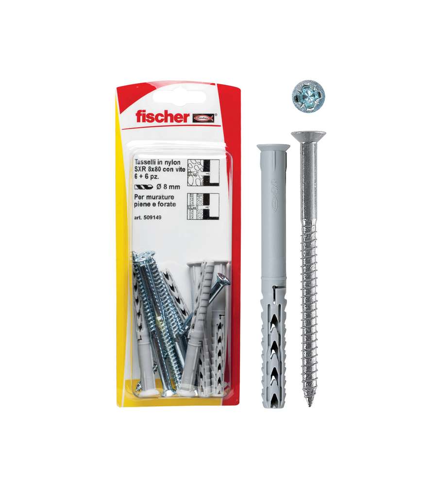 Fischer Tasselli prolungati Tasselli SXR 10X120 Z K con vite (4 Pz.)