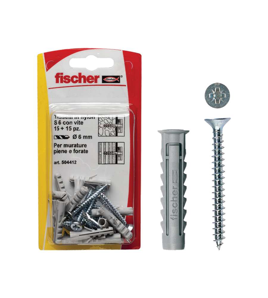 Fischer Tasselli SX 8 S K con vite (10 Pz.)