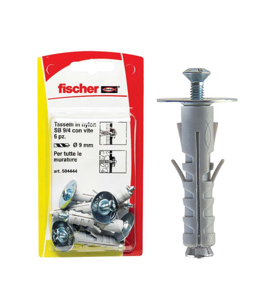 Fischer Tasselli a espansione SB 9/3 K con occhiolo chiuso (6 Pz.)