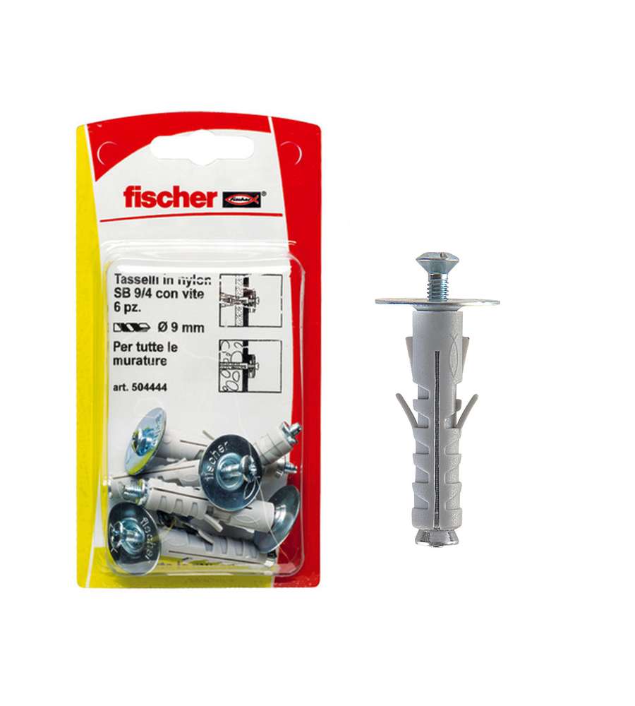 Fischer Tasselli a espansione SB 9/4 K con vite (6 Pz.)