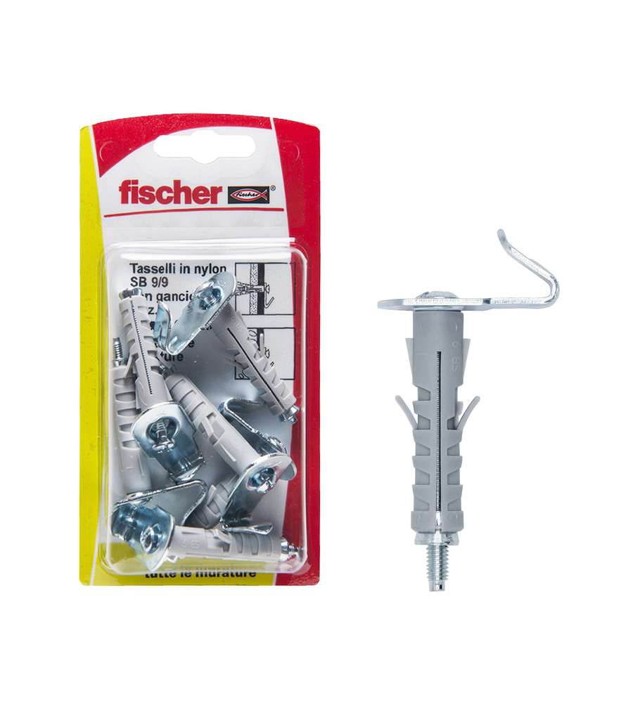 Fischer Tasselli a espansione SB 9/8 K con gancio corto (6 Pz.)