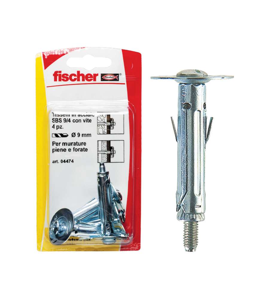 Fischer Tasselli acciaio SBS 9/1 K con occhiolo aperto (4 Pz.)