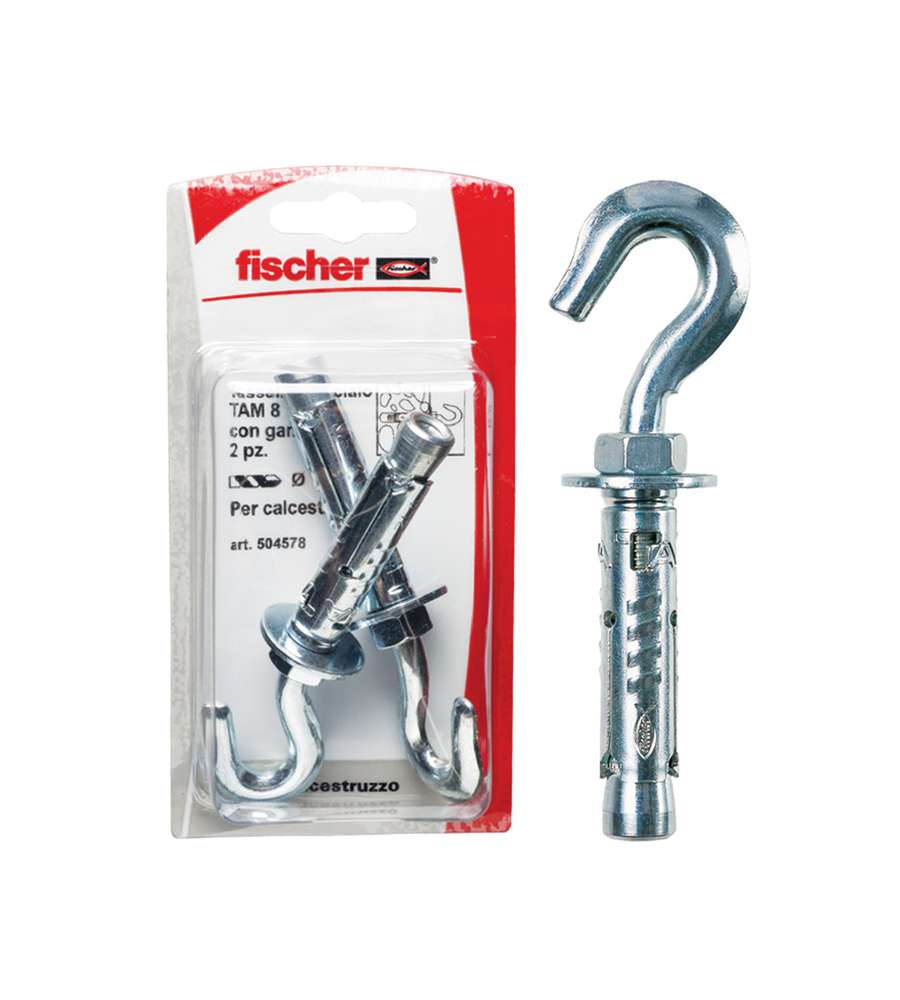 Fischer Tasselli acciaio TA M 6 G K con gancio (2 Pz.)