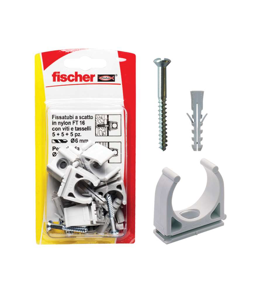 Fischer Clip fissatubo FT 16 K (5 Pz.)