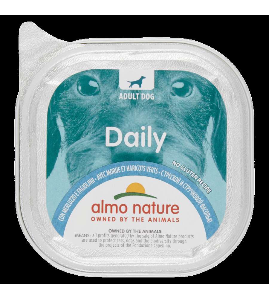 Almo Nature Alimento Completo per Cani Adulti Merluzzo Fagiolini 100g