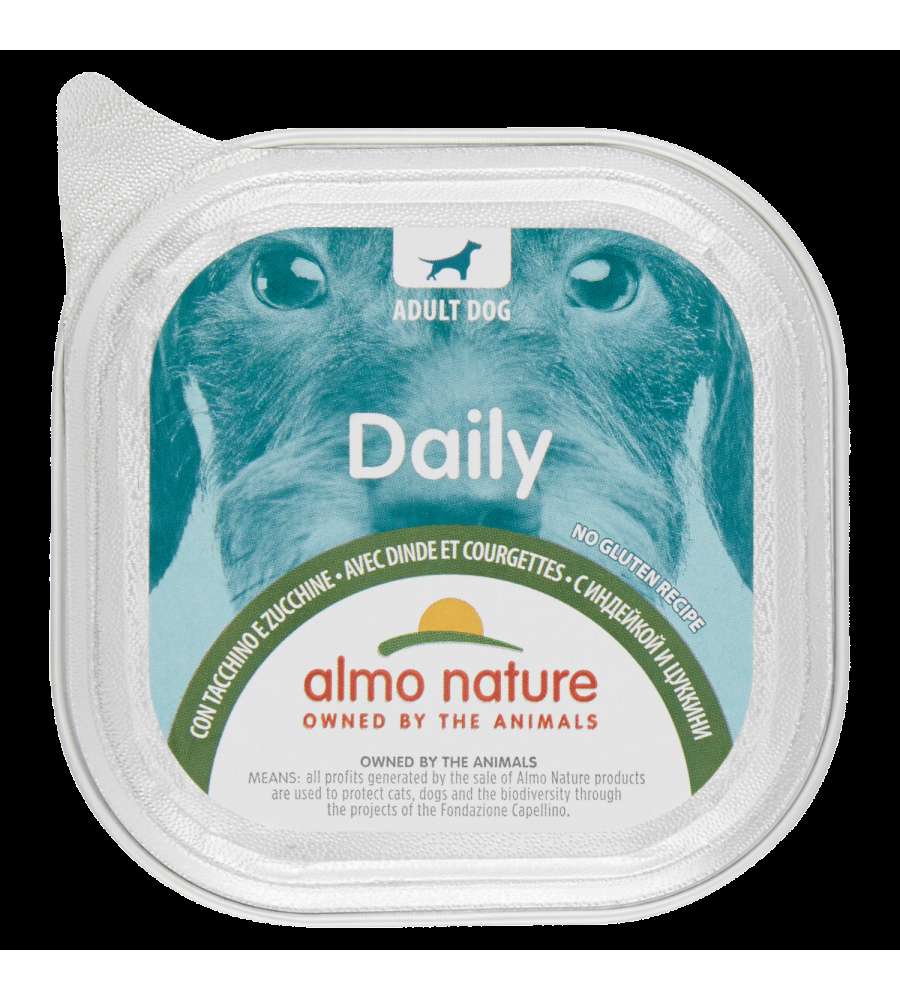 Almo Nature Pat� Tacchino Zucchine 100 g - Alimento Completo per Cani
