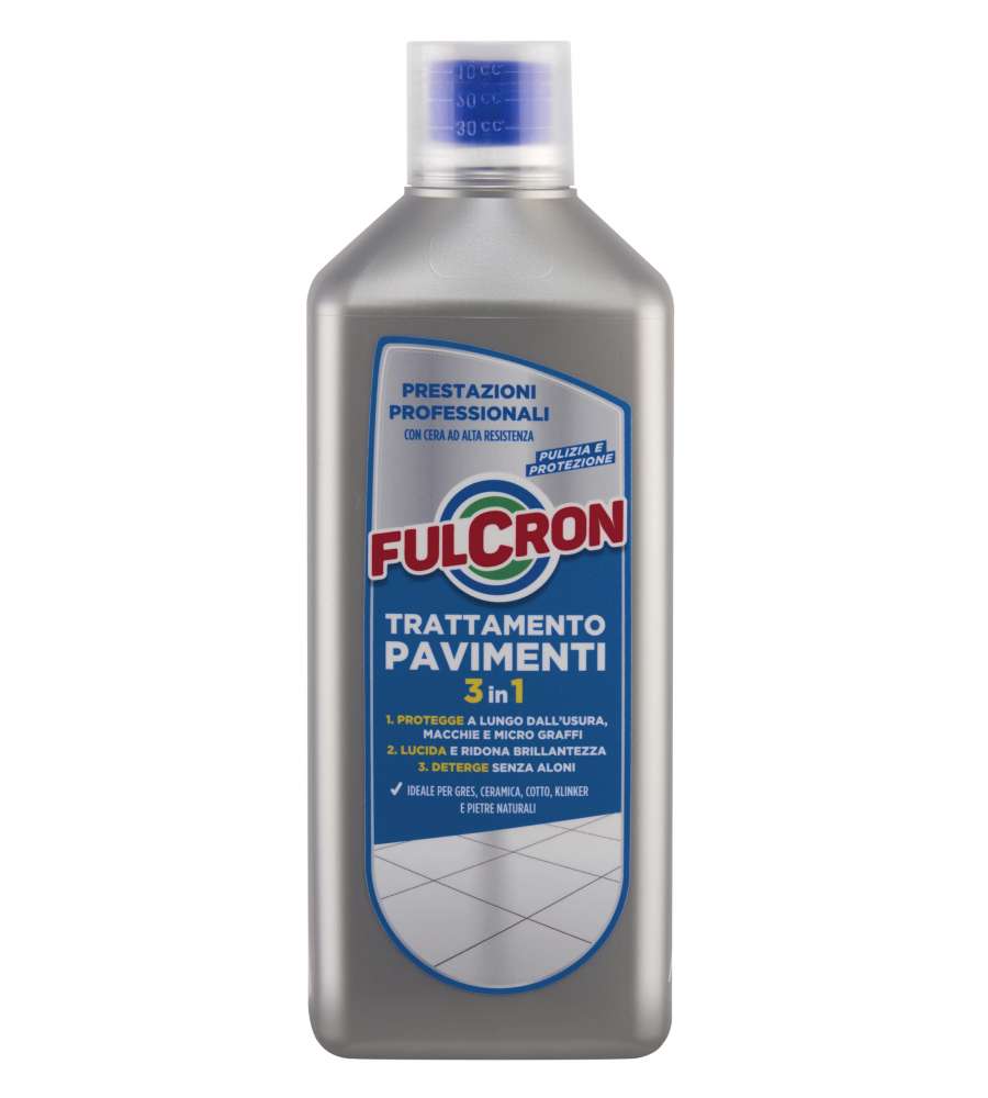 Fulcron Trattamento Pavimenti 3 in 1- Lucida, Deterge, Protegge - 1L