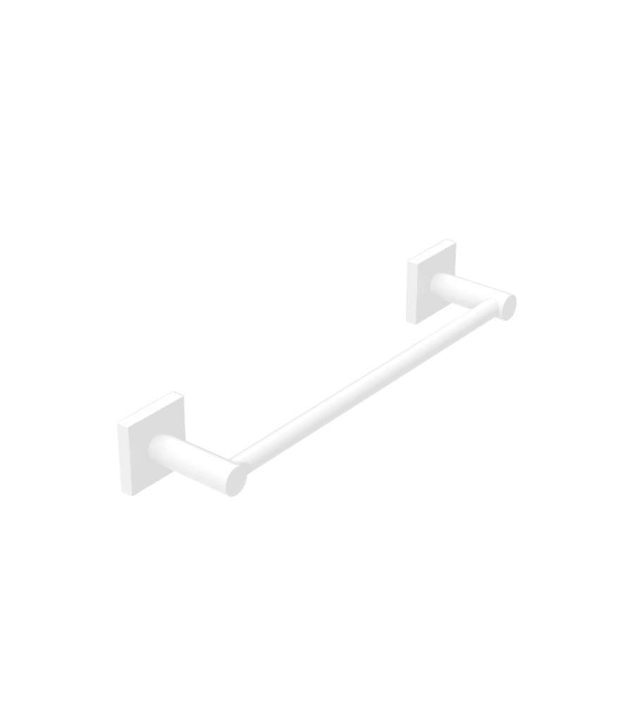 Porta Asciugamani 35 cm Bianco Opaco Acciaio Verniciato