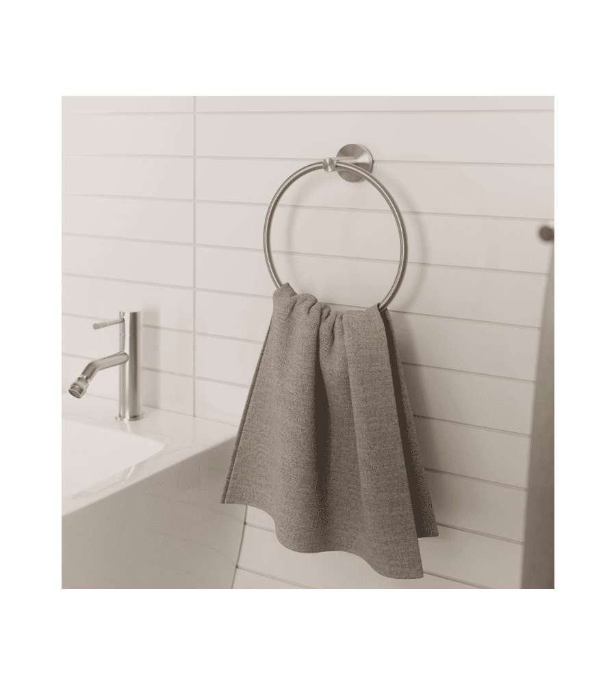 Metaform Porta Asciugamani Anello Class Satinato 23 cm Acciaio Inox