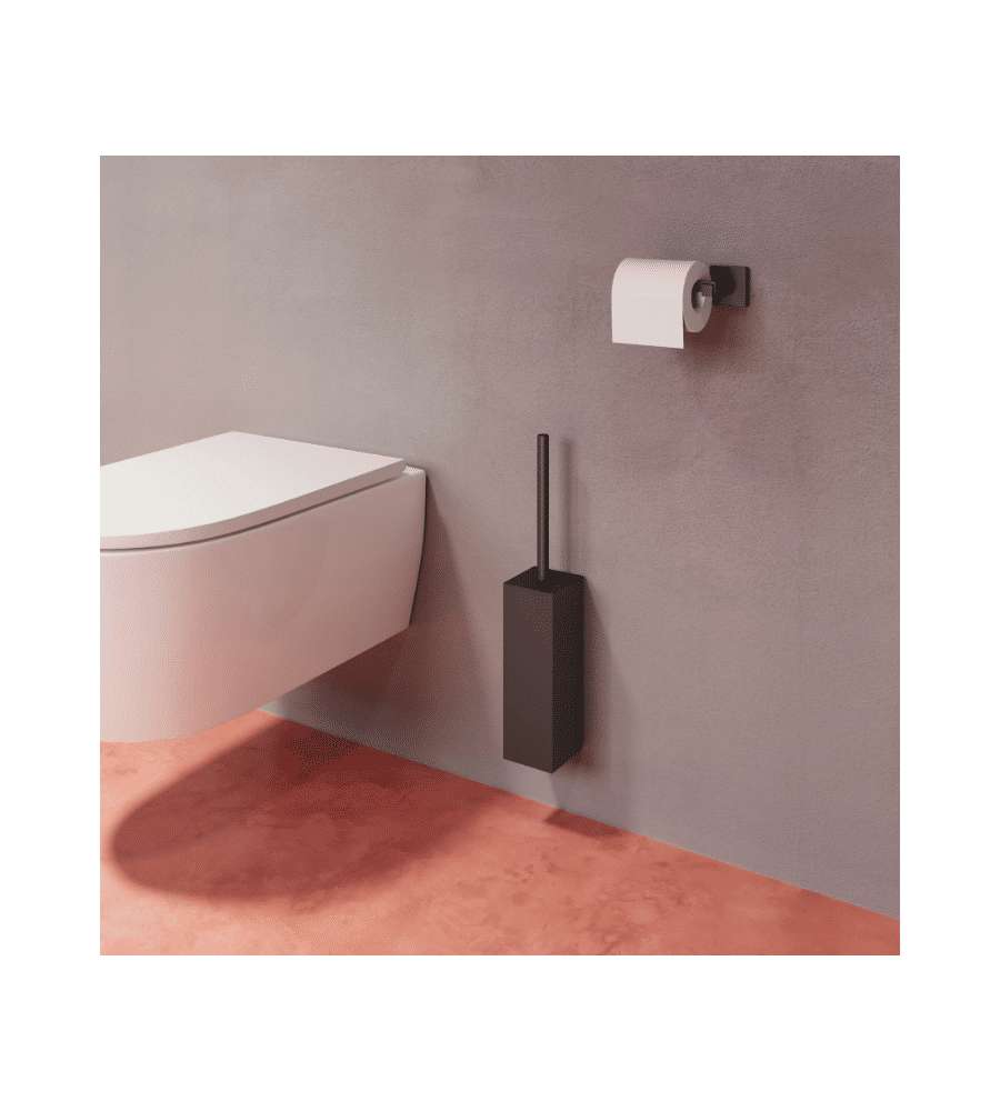 Metaform Porta Rotolo Aperto Trend Nero Matt - Design Moderno 7,3x5x14,7 cm