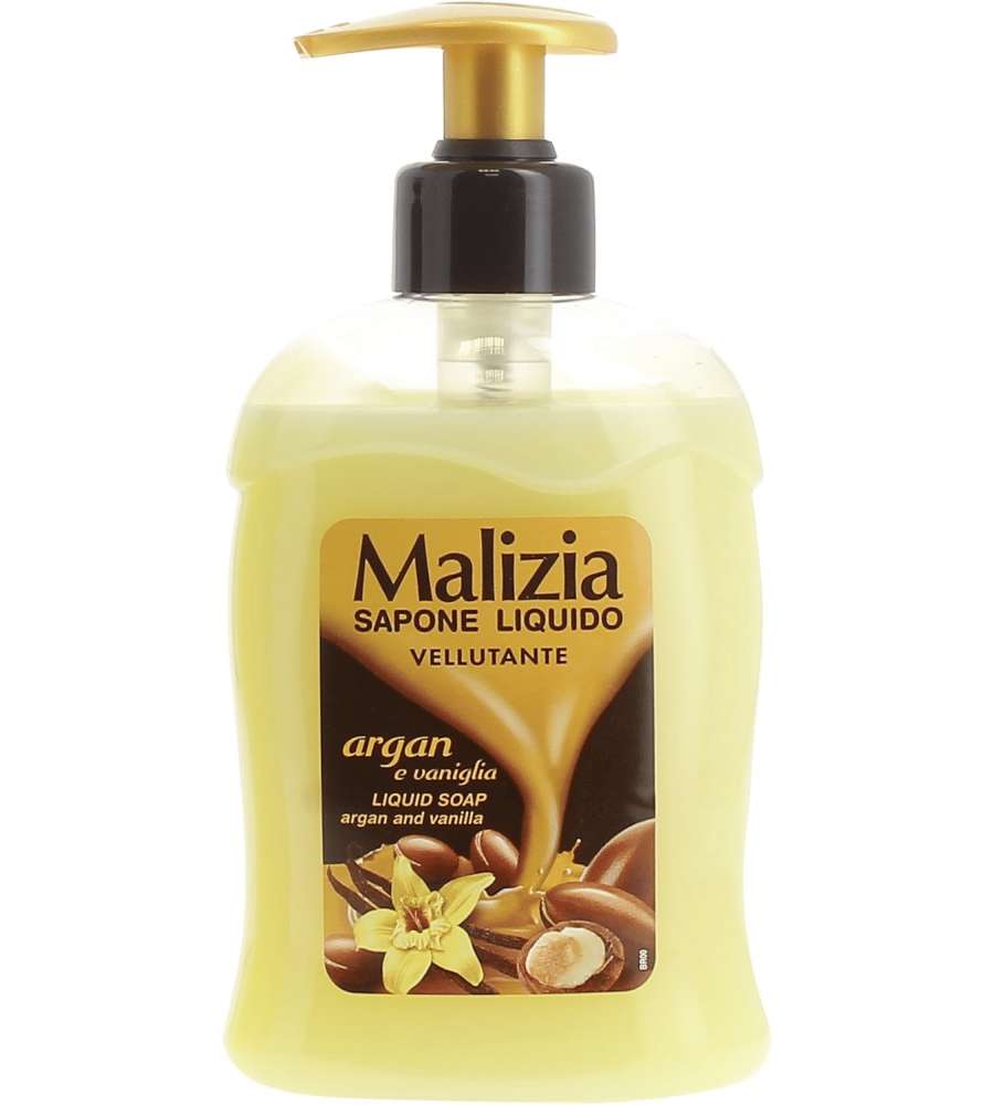 Malizia Sapone Liquido Mani Argan e Vaniglia 300ml - Vegan - Delicato