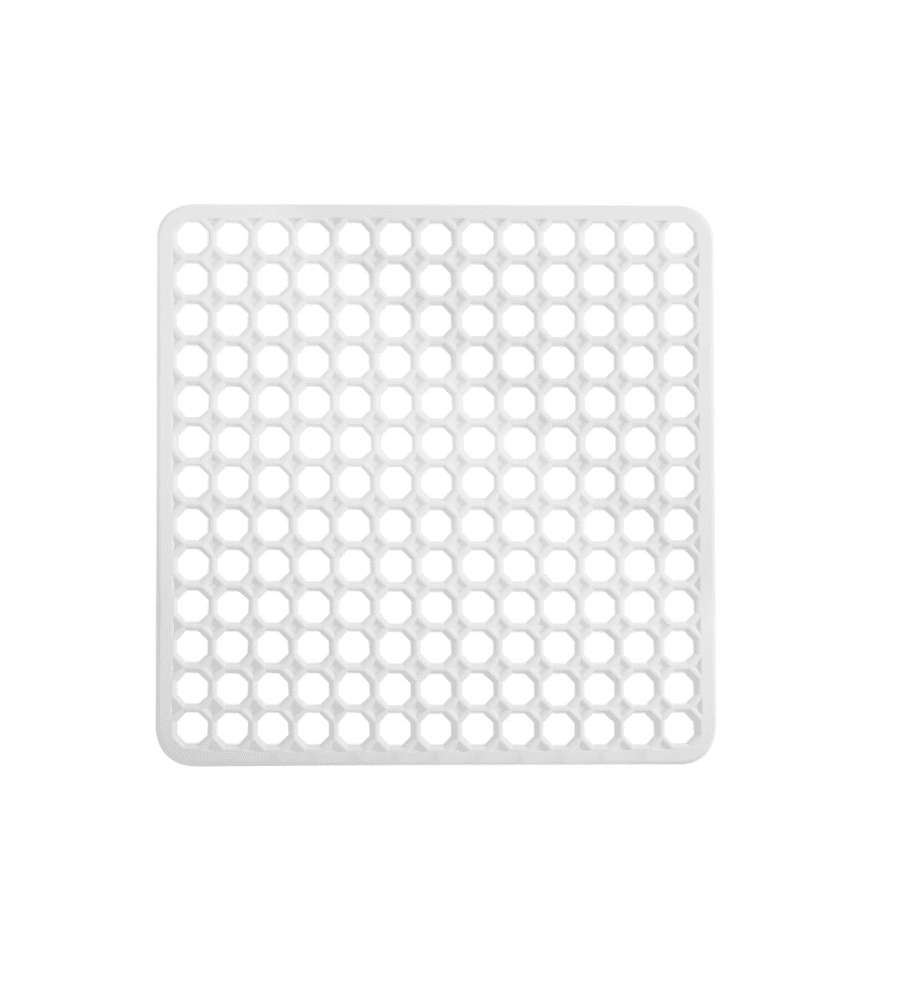 Defender Tappeto Lavello PVC Bianco 29x29 cm per Protezione Stoviglie