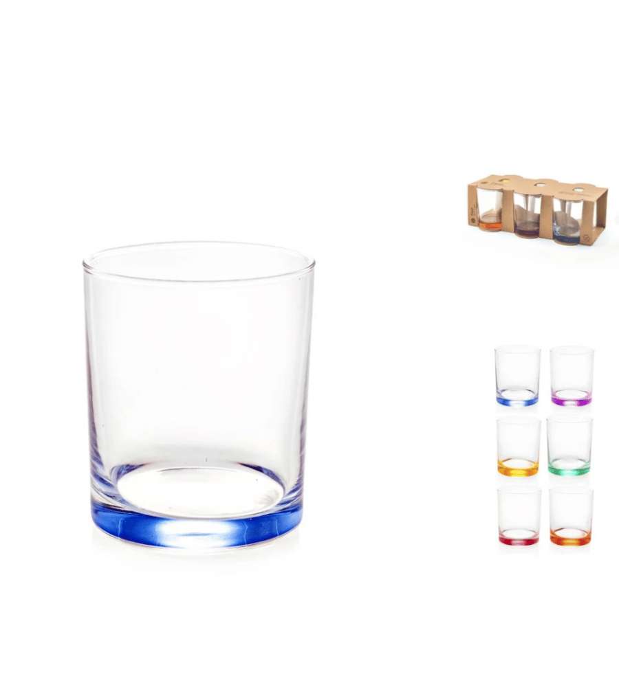 Bicchieri Flash in Vetro Confezione 6 Colorati 28 cl Lavabili