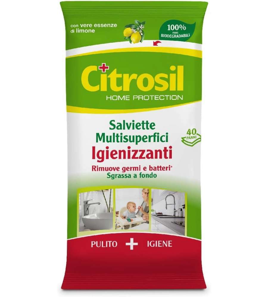 CITROSIL Salviette Igienizzanti Multisuperfici Limone 40 Panni