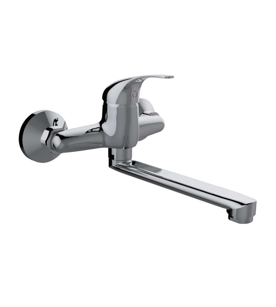 Fast Rubinetto Monocomando a Muro per Lavello Cromo Bocca Girevole � 35 mm