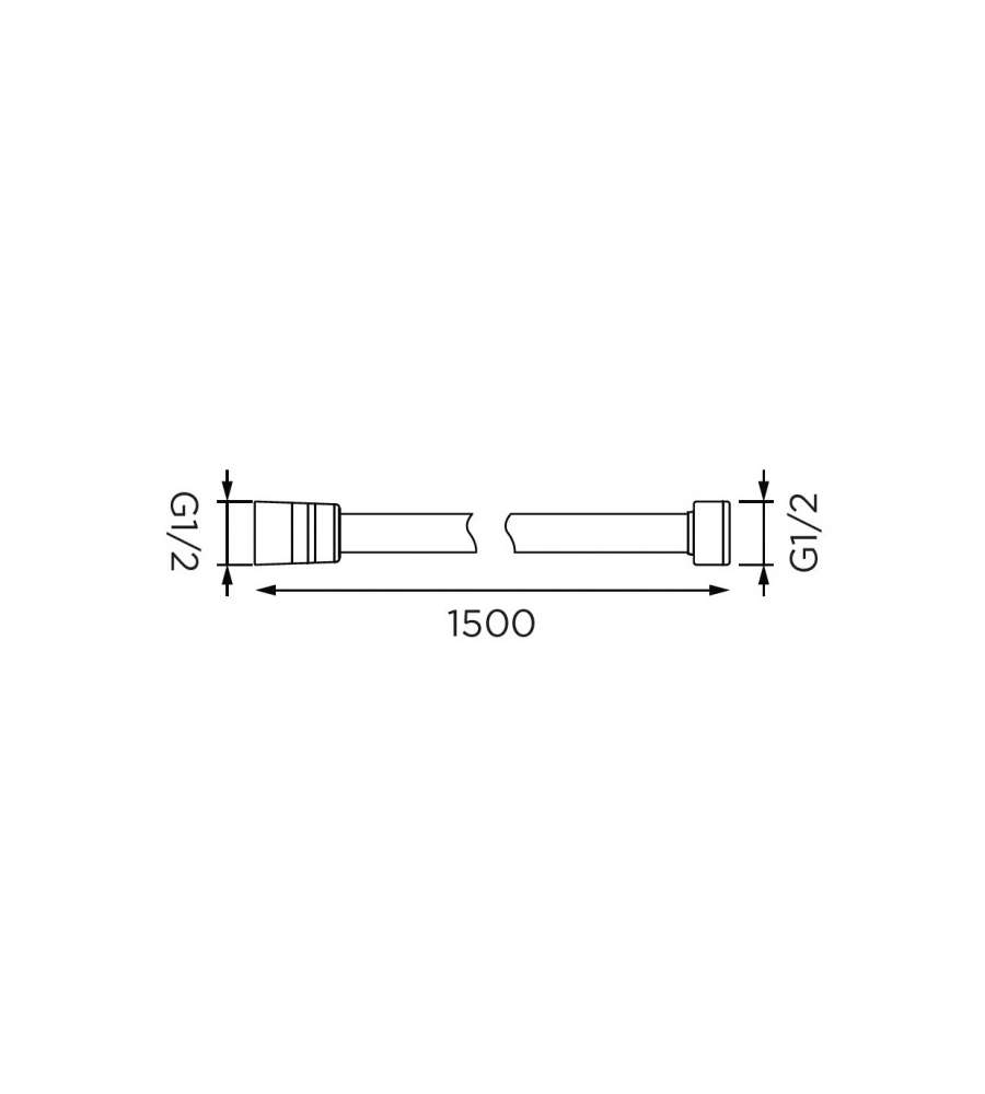 Flessibile plastica rinforzata, cromato/bianco lungh.150mm