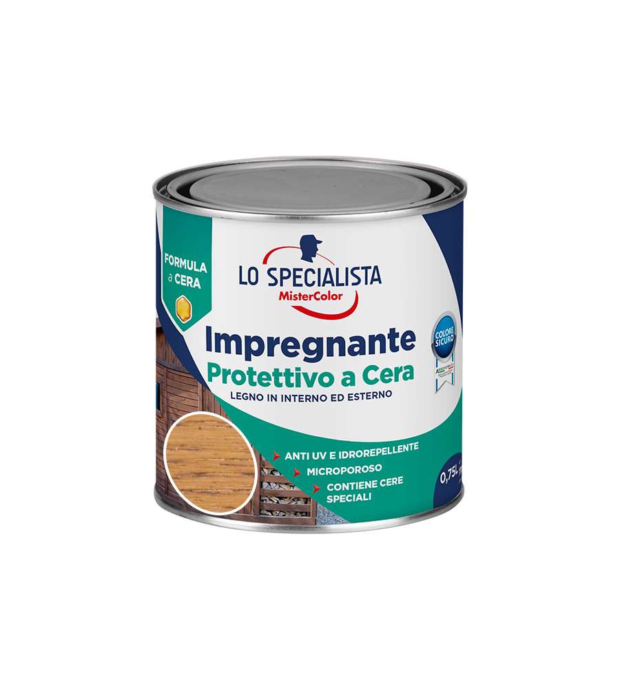 Lo specialista Impregnante Cera ad Acqua 0,75 l Castagno Chiaro