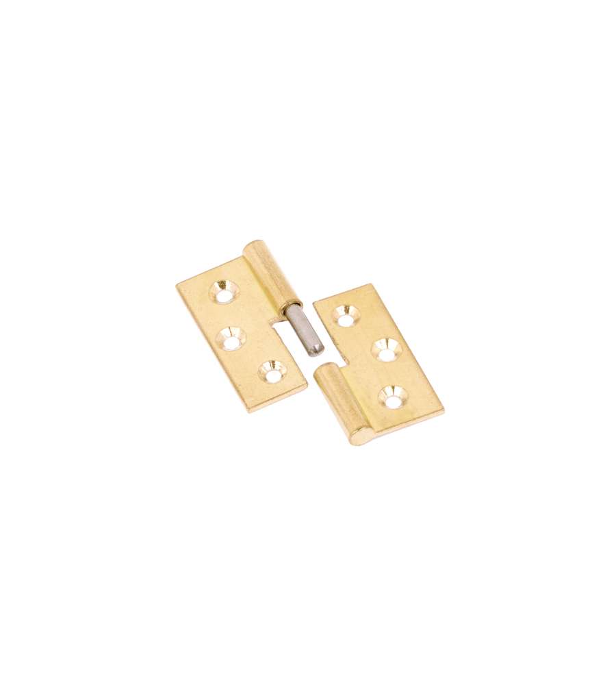 Cerniere Piane Lisce Ottone Lucida Mm.50X40 Sinistra