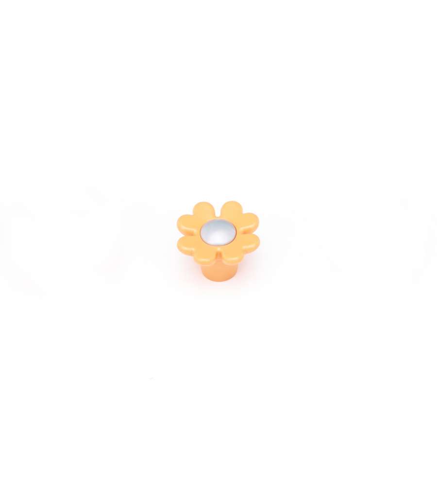 Pomolo in plastica forma di margherita arancione